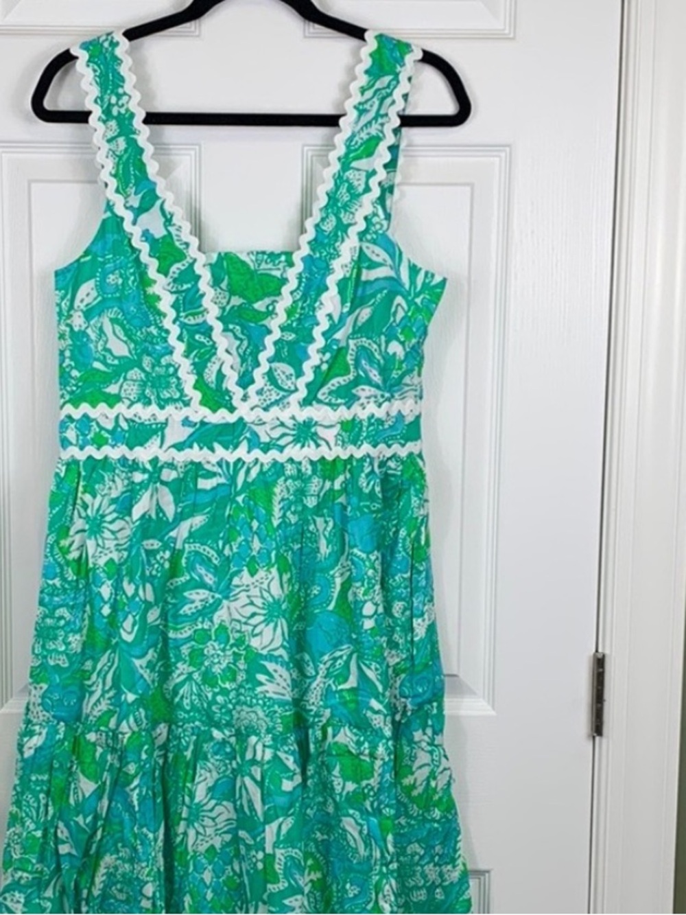 Lilly Pulitzer Pollie Midi Dress botanical green Safari sangria - Picture 3 of 7
